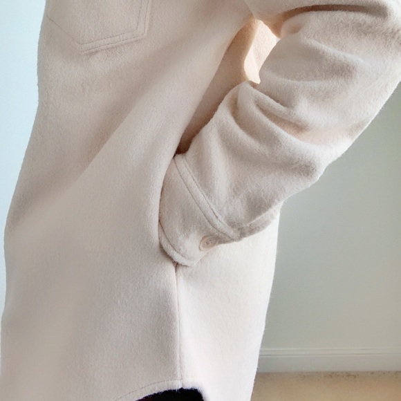 Cozy Fleece Shacket with pockets- ECRU - Picture 7 of 7